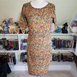 Lularoe Fall Floral Julia Dress Medium NWT